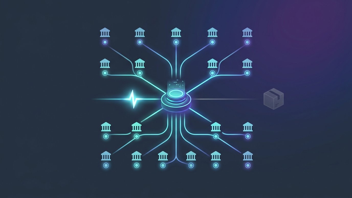 A central course pushing a live update instantly to many institution nodes